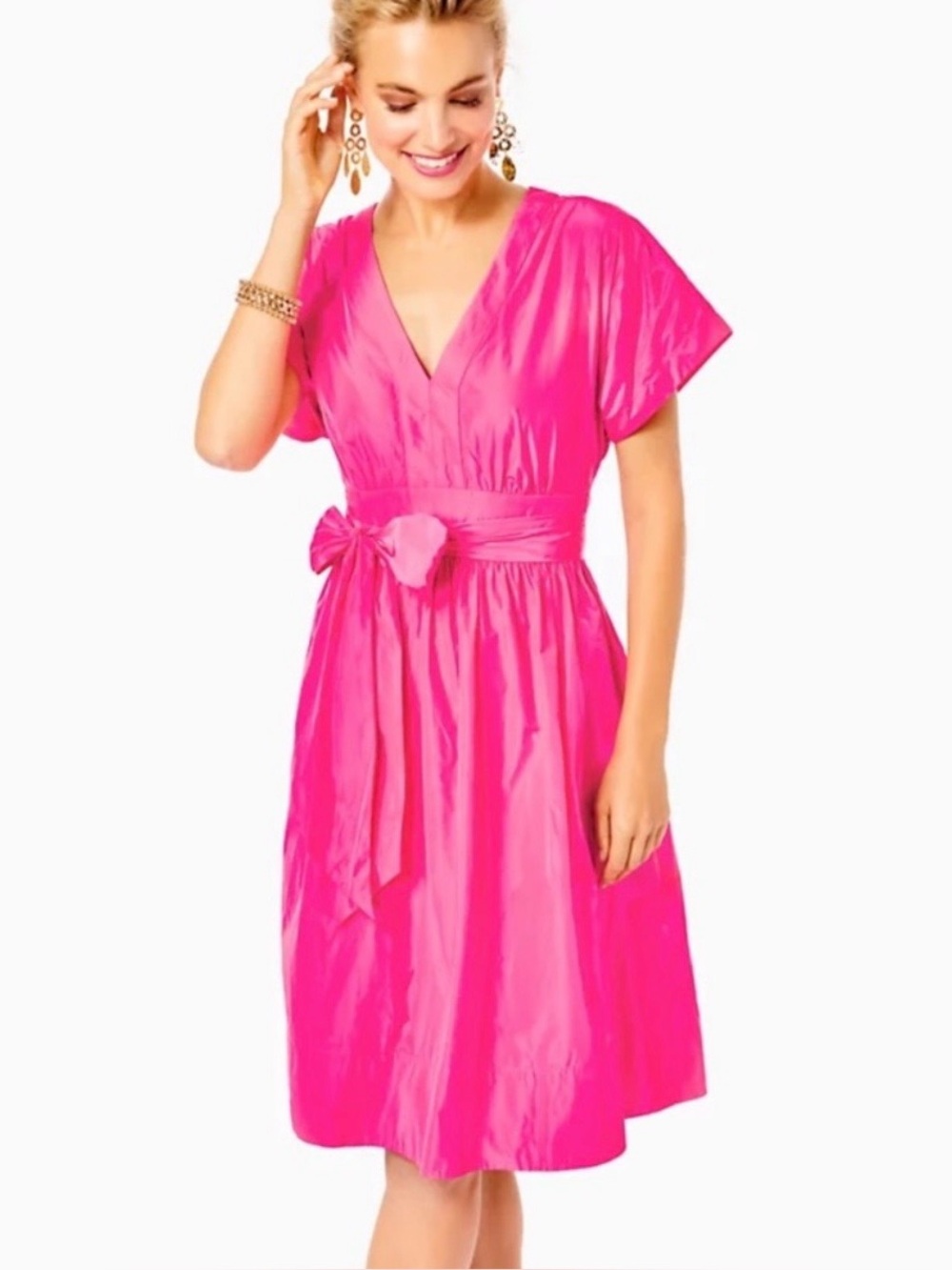 NWT Lilly Pulitzer Summerlyn Pink Grenadine V-Neck Dress